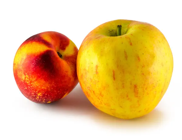 Frutto di mela, pera isolata su bianco — Foto Stock