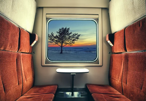 Vy från tågets fönster — Stockfoto