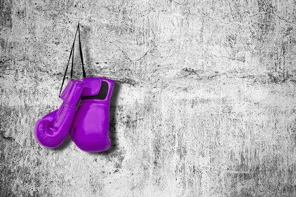 Boxing gloves on the wall — Stock Photo, Image
