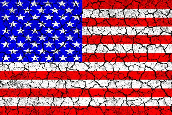 Kırık duvarda ABD bayrağı