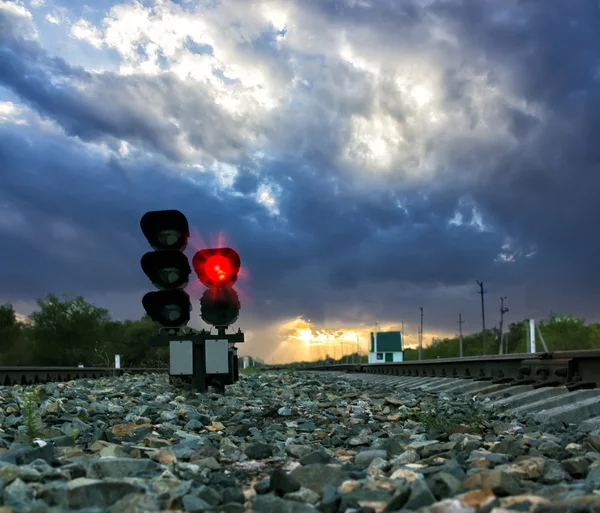 Railway traffic light — Stock Photo, Image