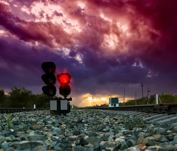 铁路交通灯 — 图库照片
