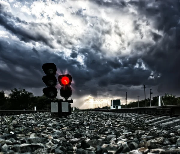 Railway traffic light — Stock Photo, Image