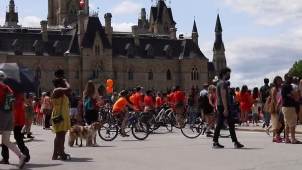 Ottawa Canada Juli 2021 Annuleer Protestdemonstratie Van Canada Day Parliament — Stockvideo