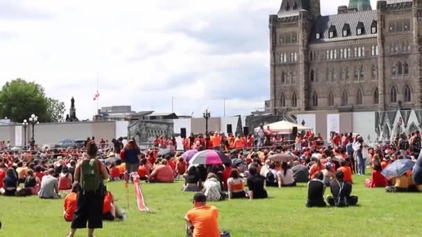 Ottawa Canada Juli 2021 Annuleer Protestdemonstratie Van Canada Day Parliament — Stockvideo