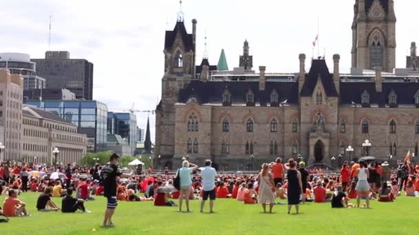 Ottawa Canada July 2021 Cancel Canada Day Protest Rally Parliament — Stock Video