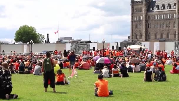 Ottawa Canadá Julio 2021 Cancelar Manifestación Protesta Del Día Canadá — Vídeos de Stock
