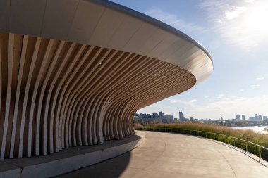 Ottawa, Kanada - 6 Ekim 2025: Ottawa Nehri kıyısındaki Kiweki Point 'ten manzara