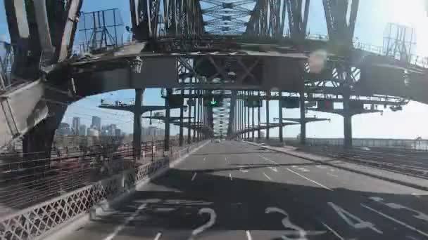 Images Timelapse Ligne Bus Sydney Northern Beaches Traversant Pont Port — Video