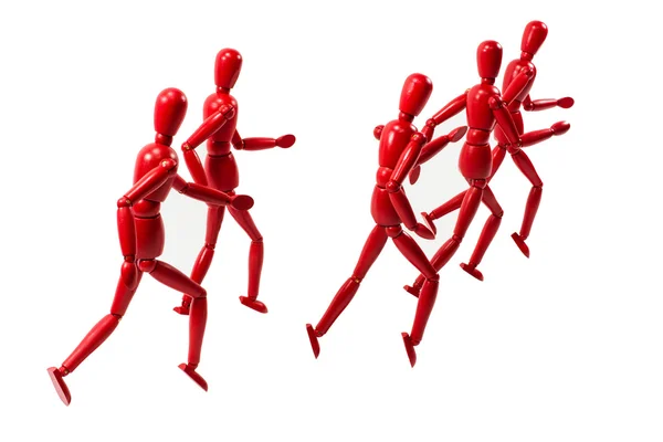 Five man running group