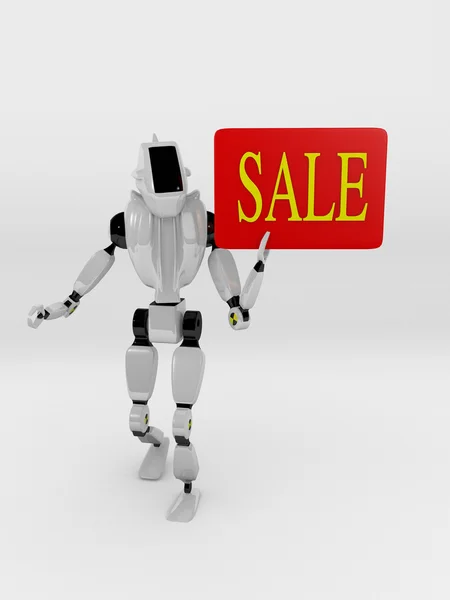 Робот предлагает продажу и скидки — стоковое фото