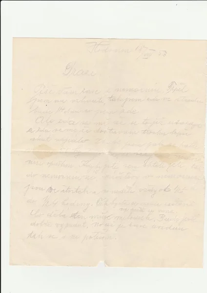 Carta manuscrita en checo . — Foto de Stock