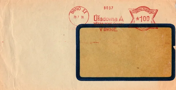 Um envelope usado vintage. Mancha rica e detalhes de papel. Pode ser usado como fundo . — Fotografia de Stock