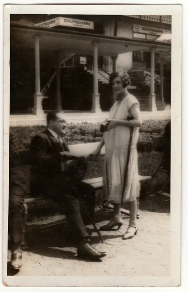 Karlovy Vary Tsjecho Slowaakse Republiek Circa Jaren 1930 Vintage Foto — Stockfoto