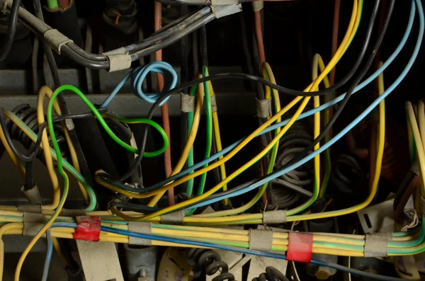 Elektrik telleri. Elektctrical dağıtım panosu closeup.
