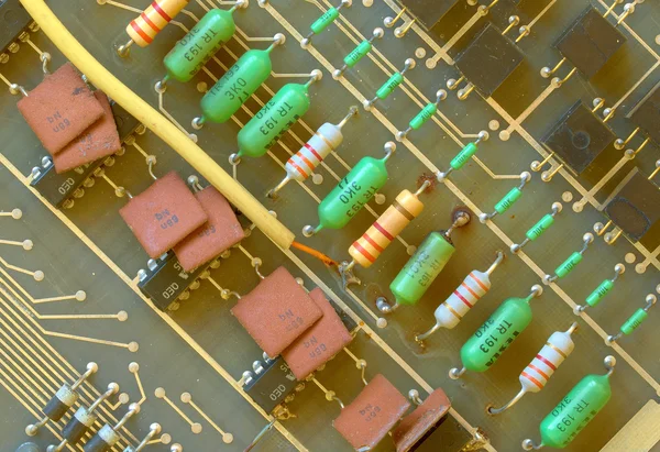 Macro dettaglio circuito integrato elettronico. Contesto tecnologico. Primo piano . — Foto Stock