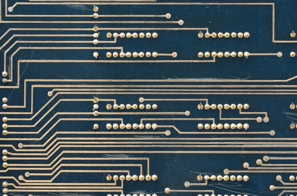 Circuito integrado eletrônico macro detalhe. Antecedentes tecnológicos Fecho horizontal . — Fotografia de Stock