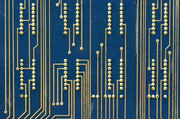 Electronic integrated circuitry macro detail. Technology background. Closeup. — Stock Photo, Image