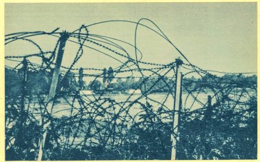 GERMANY - CIRCA 1939: Batı Duvarı, Batılı Müttefikler ve Siegfried Hattı Alman İmparatorluğu 'nun batı sınırı boyunca yaklaşık 630 km dağılmış askeri savunma sistemiydi..