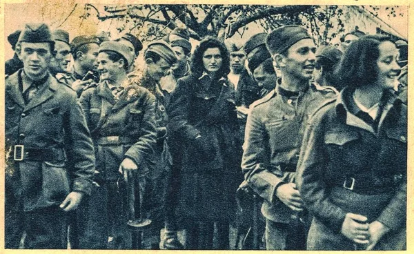 Югославия Circa 1944 Стана Томашевич 1920 1983 Югославский Партизанский Офицер — стоковое фото