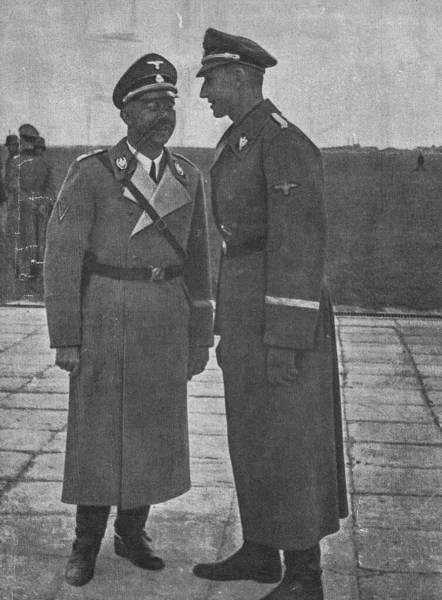 Lengyelország 1940 Évek Heinrich Himmler Balra Reinhard Heydrich Lengyelországi Hadjáratban — Stock Fotó