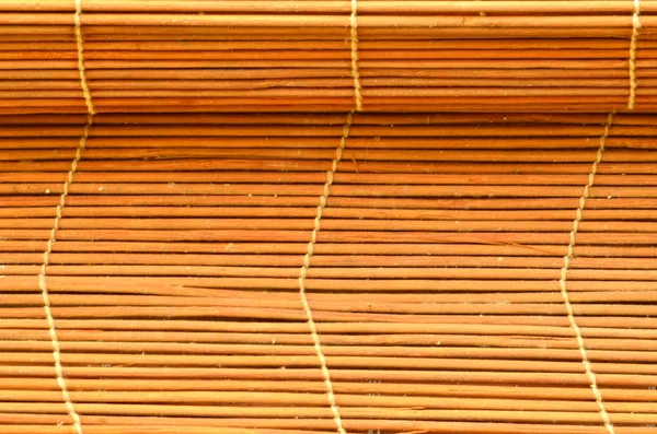 Bamboo curtain texture. Bamboo sunblind with white stitches — Stock Photo, Image
