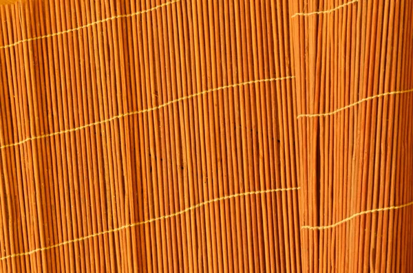 Tekstur tirai bambu. Bambu sunblind dengan jahitan putih . — Stok Foto