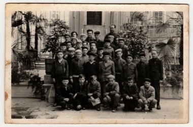 The boys class on a school trip, circa 1950.