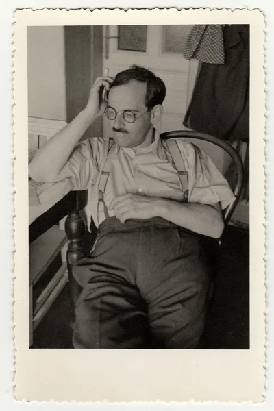 A vintage photo of a young man, circa 1940. — Stock fotografie