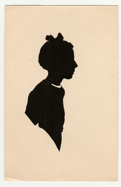 Vintage silhouette of girl, 1940s — Stok fotoğraf