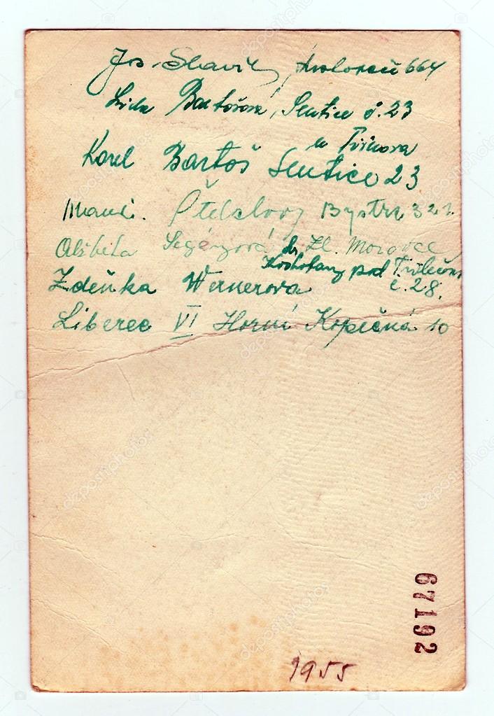 Back of vintage photo with signatures