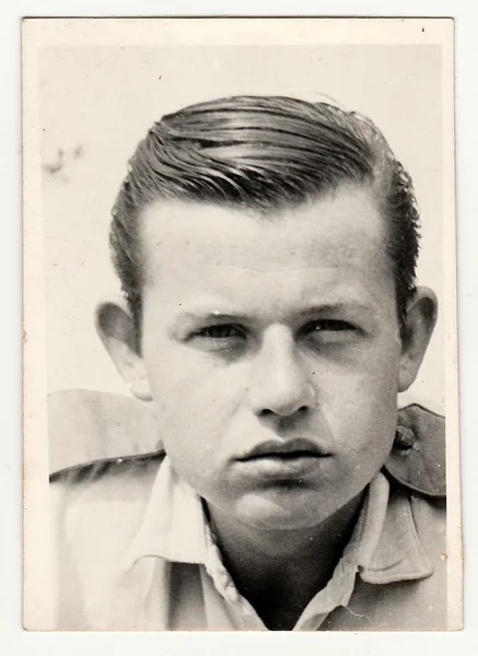 Vintage photo of young man, circa 1960s. — Fotografia de Stock