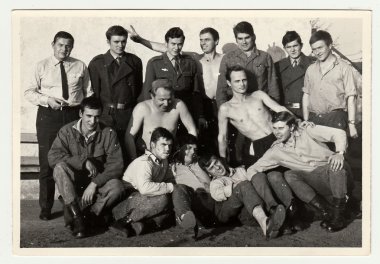 Asker ordu gitmekten bekliyoruz bir vintage fotoğraf gösterir.