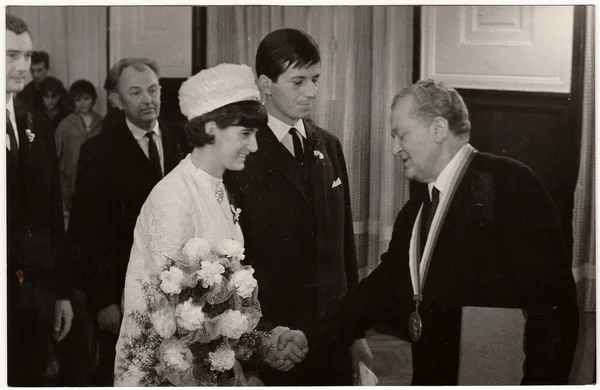 Vintage photo of wedding ceremony — Stock Photo, Image