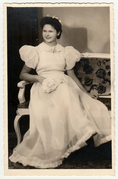 Vintage Foto von Braut — Stockfoto