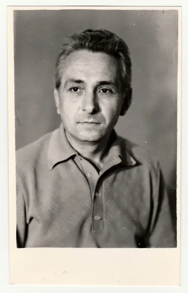Portret Vintage zdjęcie pokazuje dojrzały mężczyzna. — Zdjęcie stockowe