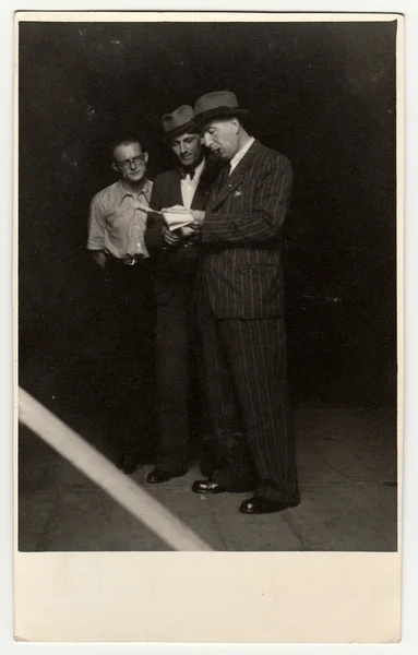 Vintage photo shows theatre perfomance. — Stock Photo, Image