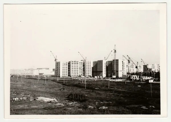 ソ連のビンテージ写真のアパートの建設 — ストック写真