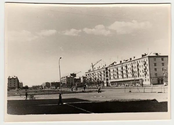 Марочні фотографія показує багатоквартирних будинках в СРСР. — стокове фото