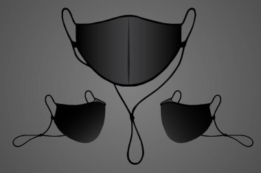 Siyah kumaş maske Virüs koruması