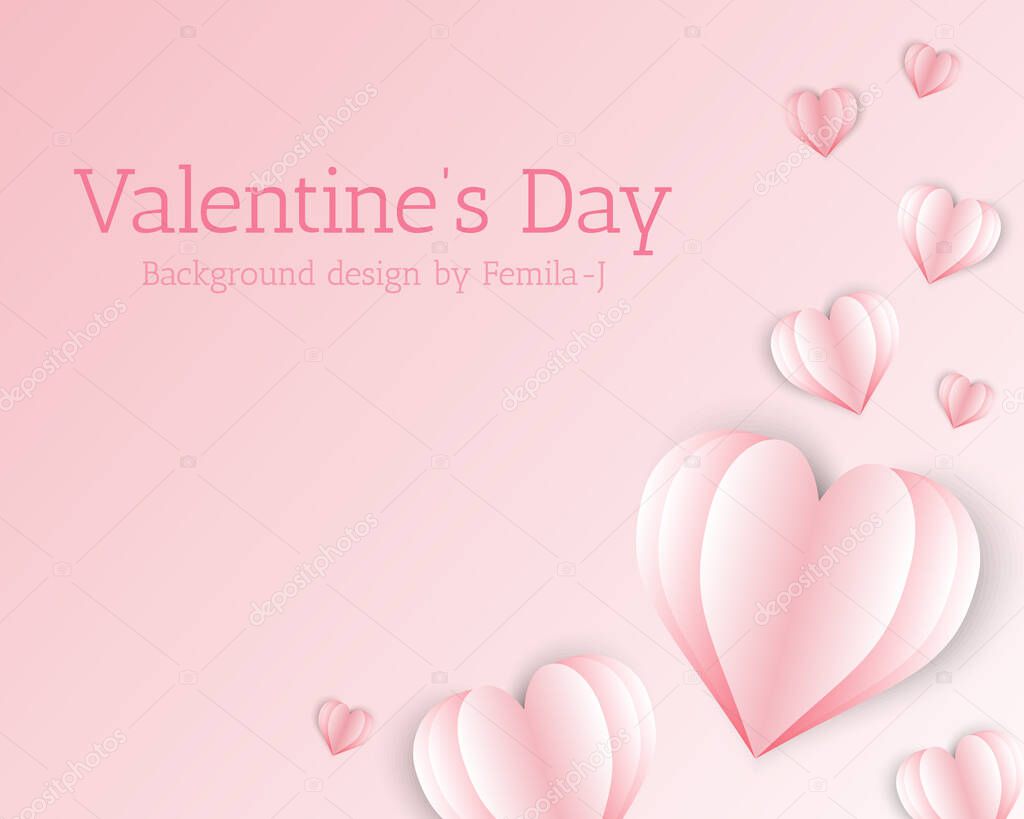 Valentines day background in paper style Vector