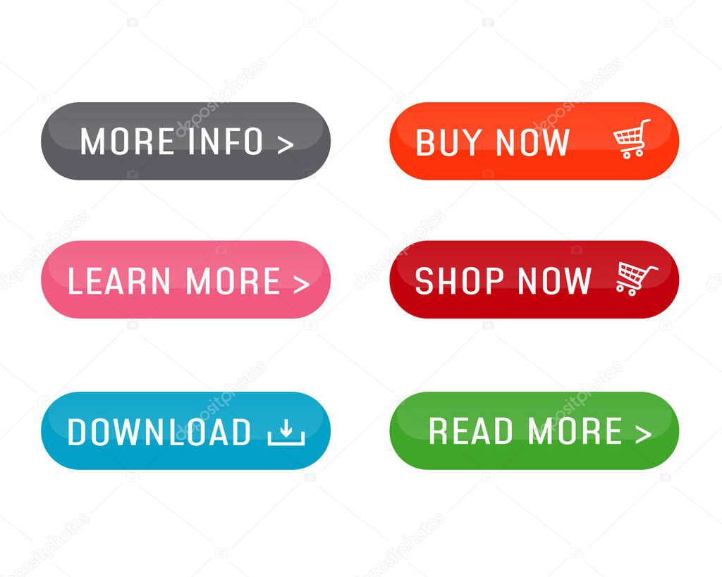 Set of modern buttons for web site