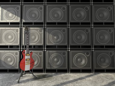Avusturya bayrağı elektro gitar