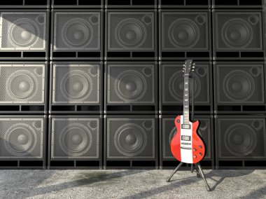 Avusturya bayrağı elektro gitar
