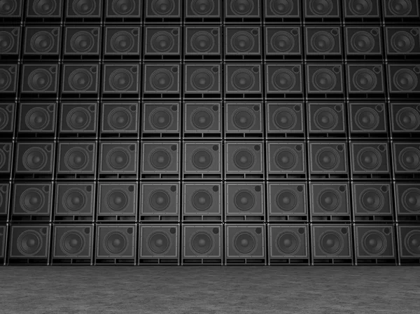 Gran pared de amplificadores de guitarra — Foto de Stock