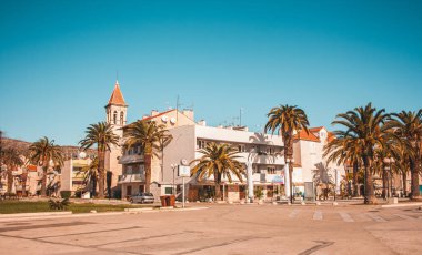 Eski Dubrovnik Kasabası güzel bir yaz günü, Hırvatistan. Sokak görünümü