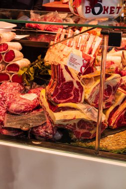 Galiçya bifteği, kökenli sarışın inek, gastronomi konsepti.