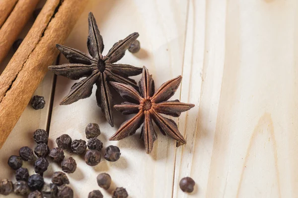 Kruiden Kruiden Voedsel Keuken Ingrediënten Houten Achtergrond — Stockfoto