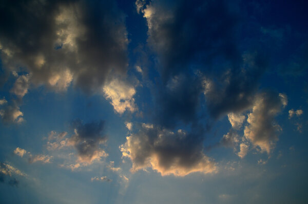 Beautiful sky with clouds. Evening sky with clouds