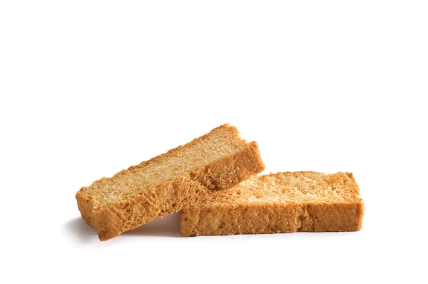 Rusk Vit Bakgrund — Stockfoto